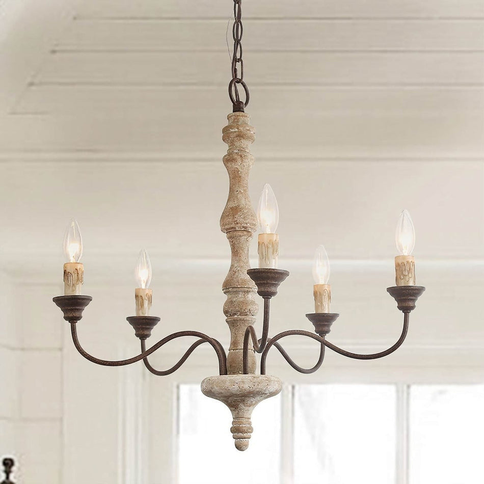 Aurora Chandelier Candlestick Farmhouse Rustic - Letslighting