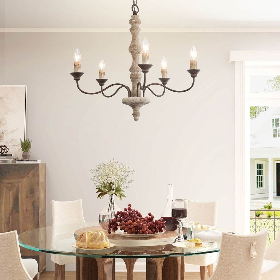 Aurora Chandelier Candlestick Farmhouse Rustic - Letslighting