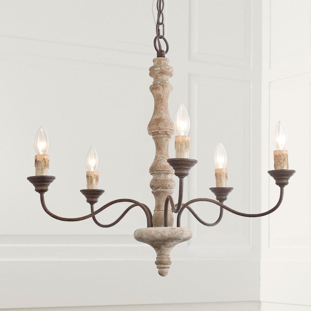 Aurora Chandelier Candlestick Farmhouse Rustic - Letslighting