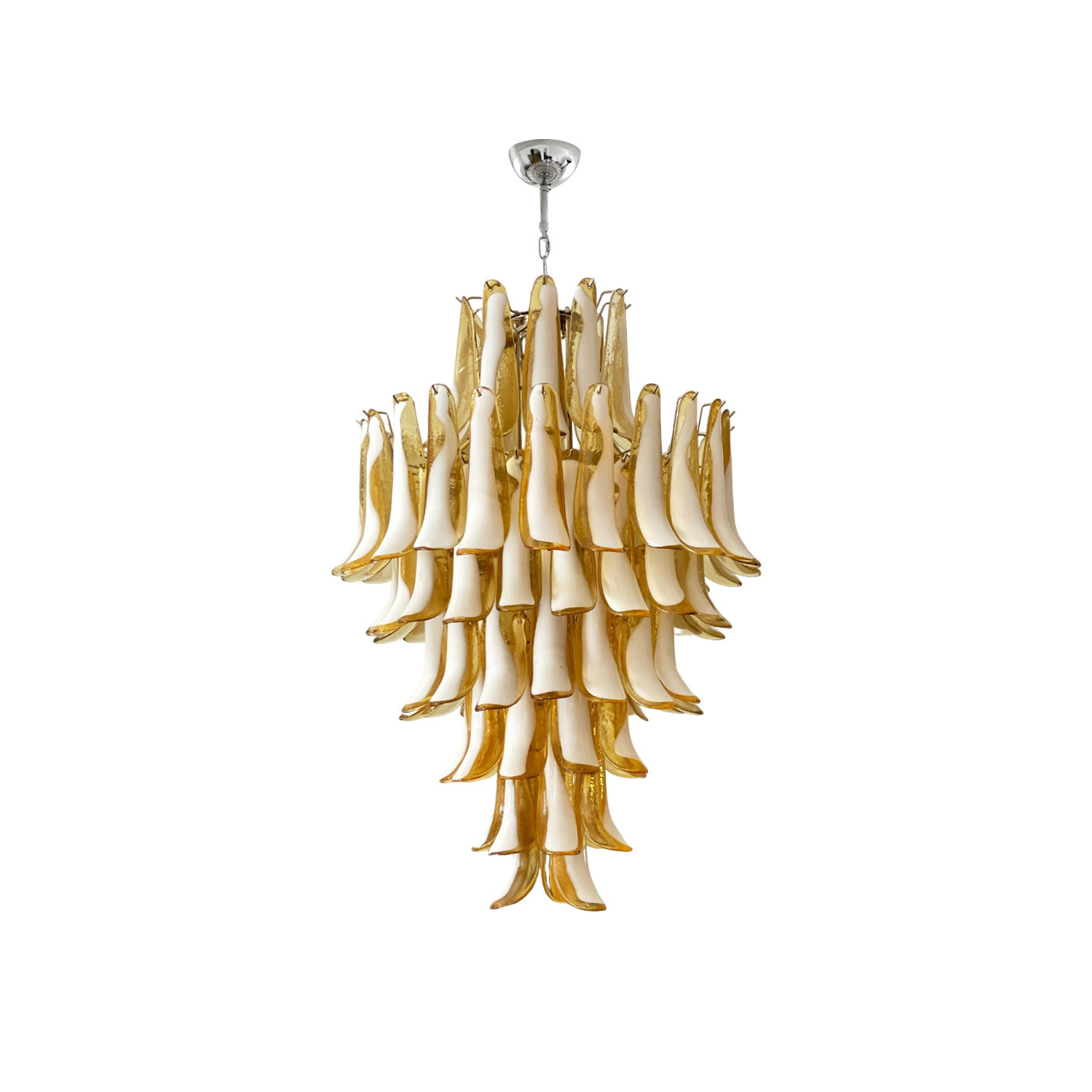 Zinc Postmodern Luxury Petal Glass Metal Chandelier - Lamp Copper