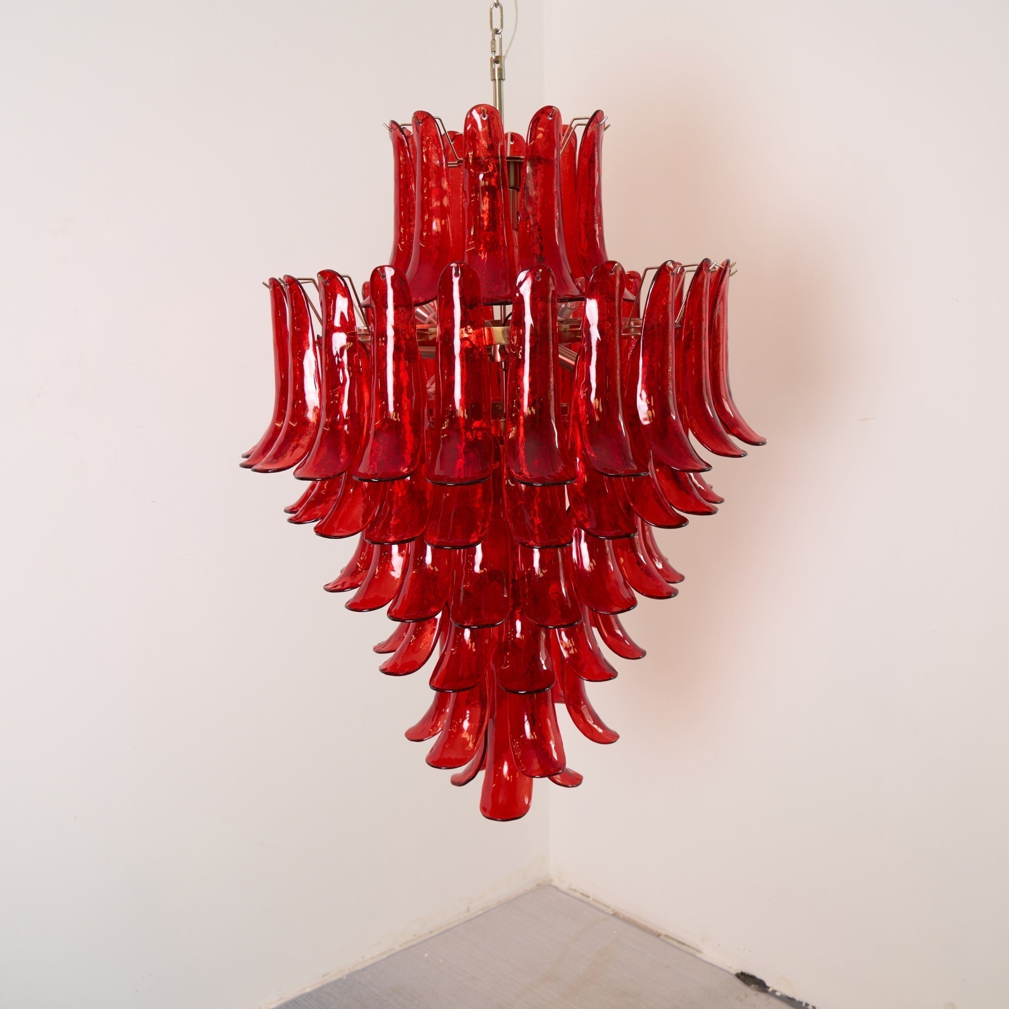 Zinc Postmodern Luxury Petal Glass Metal Chandelier - Lamp Copper