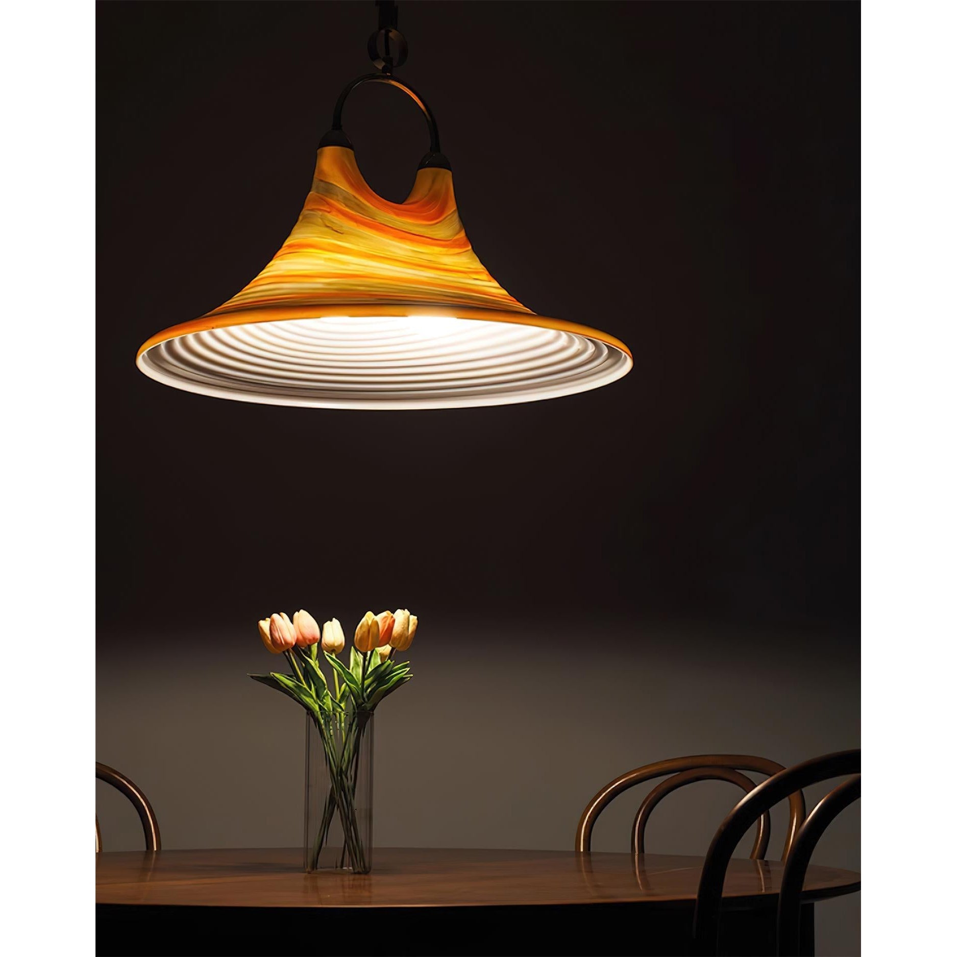 Aria Trumpet Individual Creativity Plastic Pendant Lamp - Lamp Copper