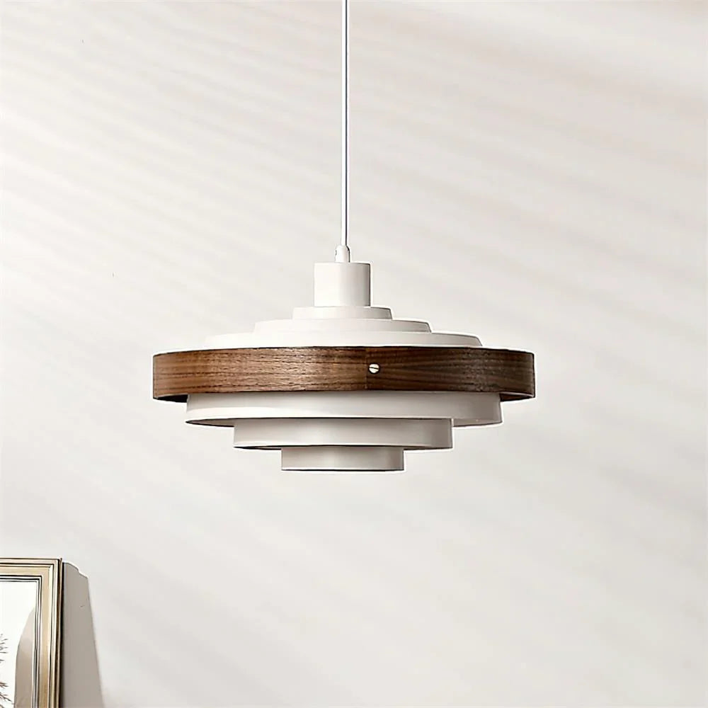 Muto Modern Round   Pendant Light  Wood
