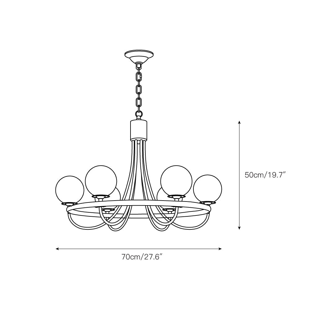 Dusk Sphere Postmodern Luxury Metal Glass Chandelier - Lamp Copper