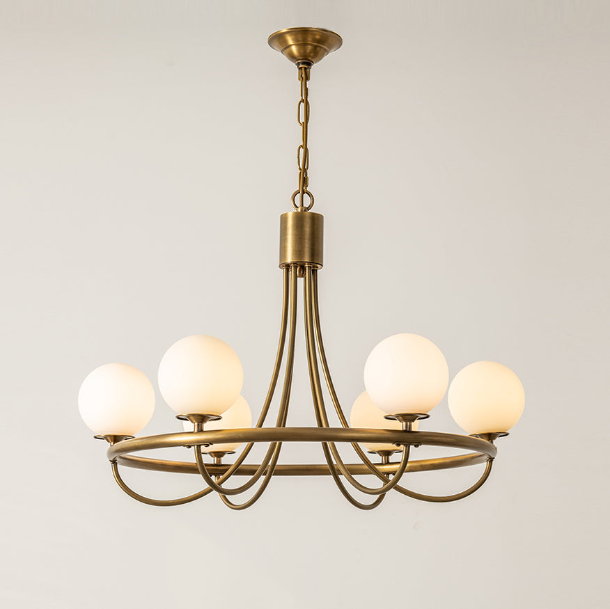 Dusk Sphere Postmodern Luxury Metal Glass Chandelier - Lamp Copper