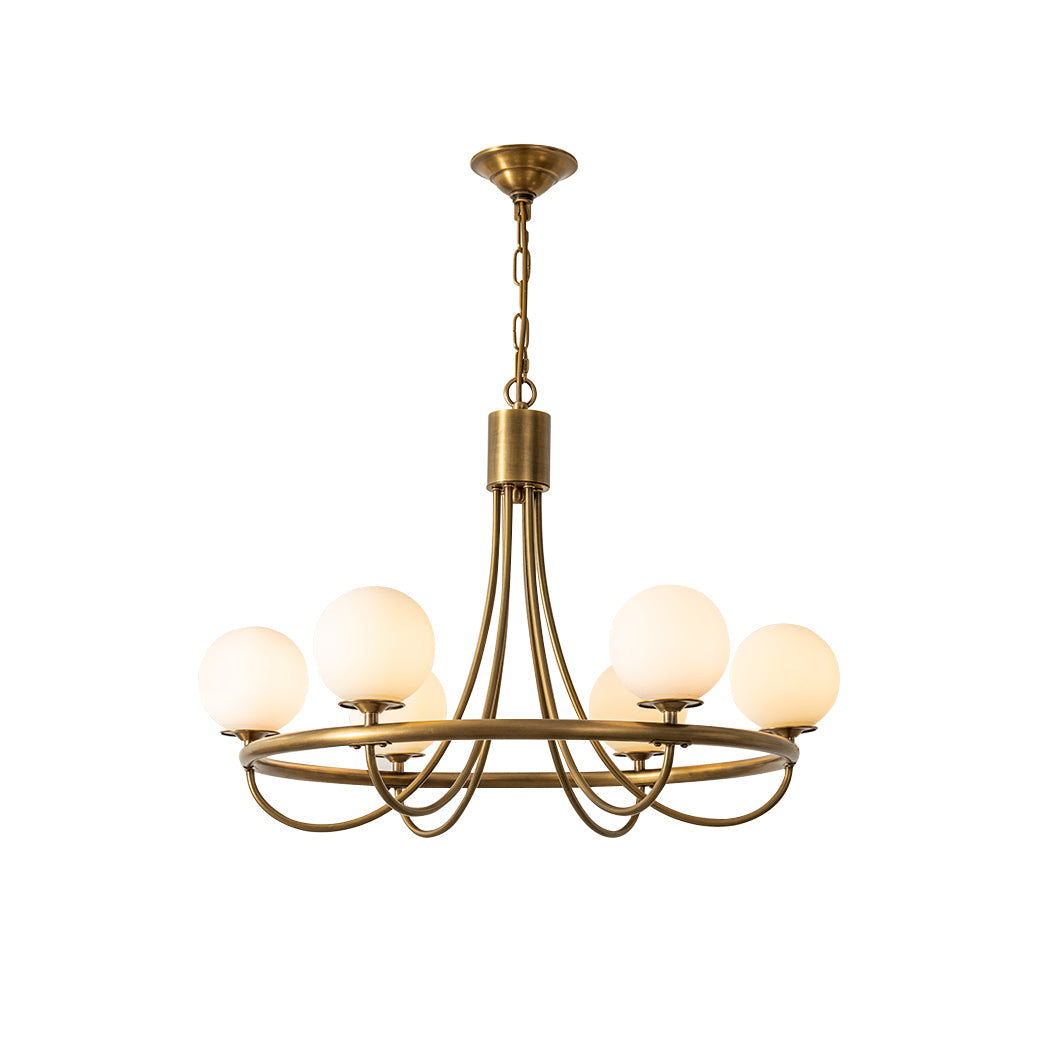 Dusk Sphere Postmodern Luxury Metal Glass Chandelier - Lamp Copper