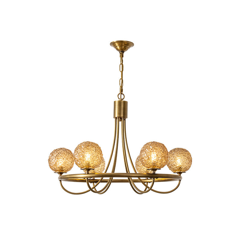 Dusk Sphere Postmodern Luxury Metal Glass Chandelier - Lamp Copper