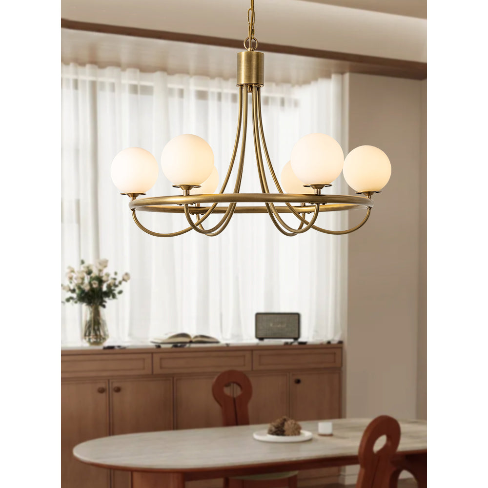 Dusk Sphere Postmodern Luxury Metal Glass Chandelier - Lamp Copper