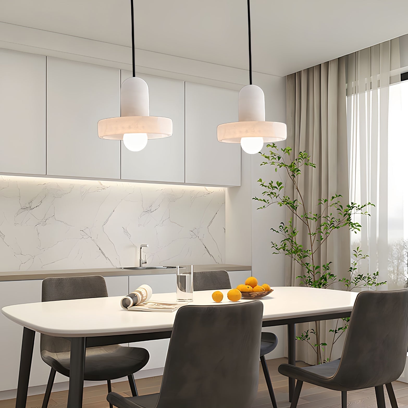 Lyvynos Stacked Alabaster Pendant Light - Letslighting