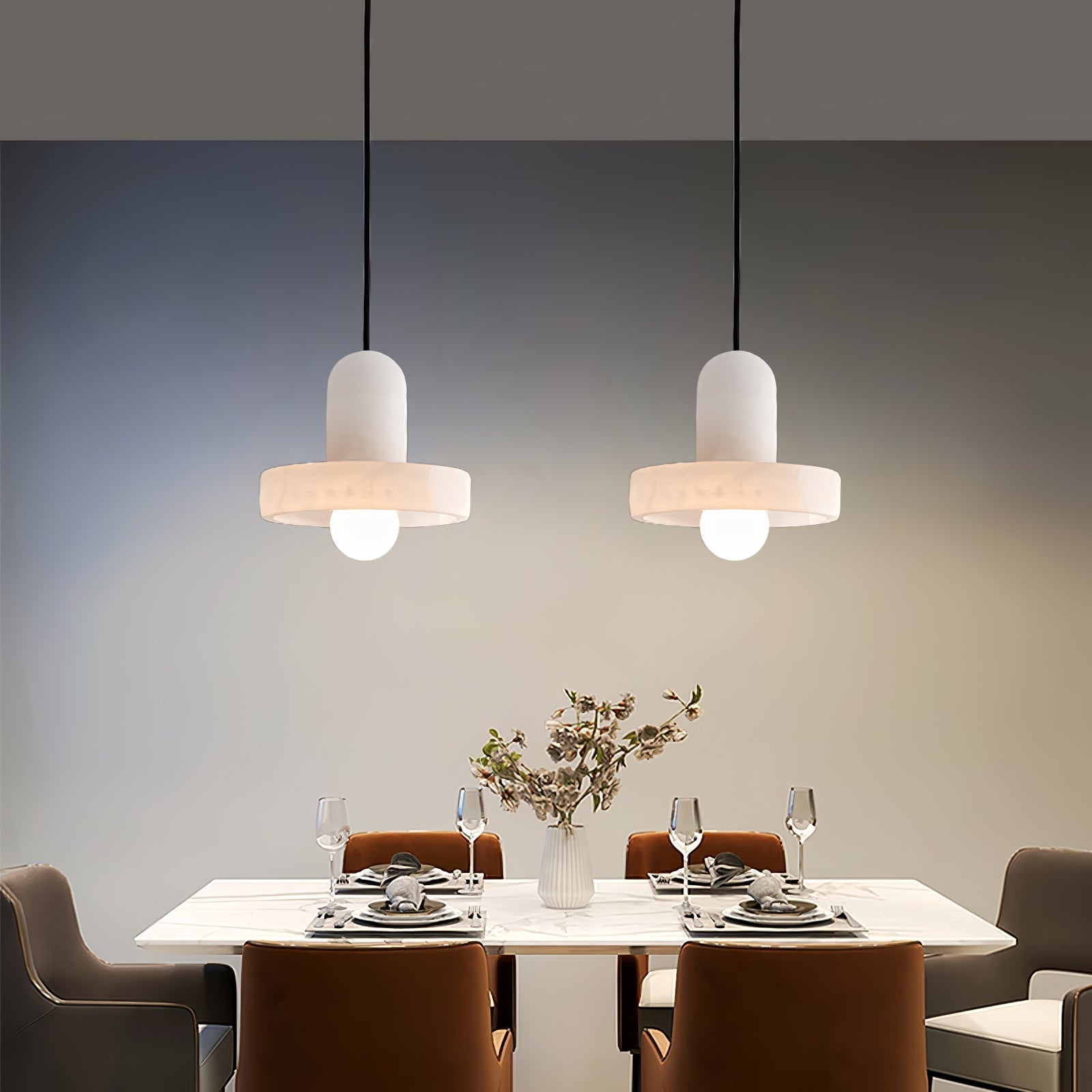Lyvynos Stacked Alabaster Pendant Light - Letslighting