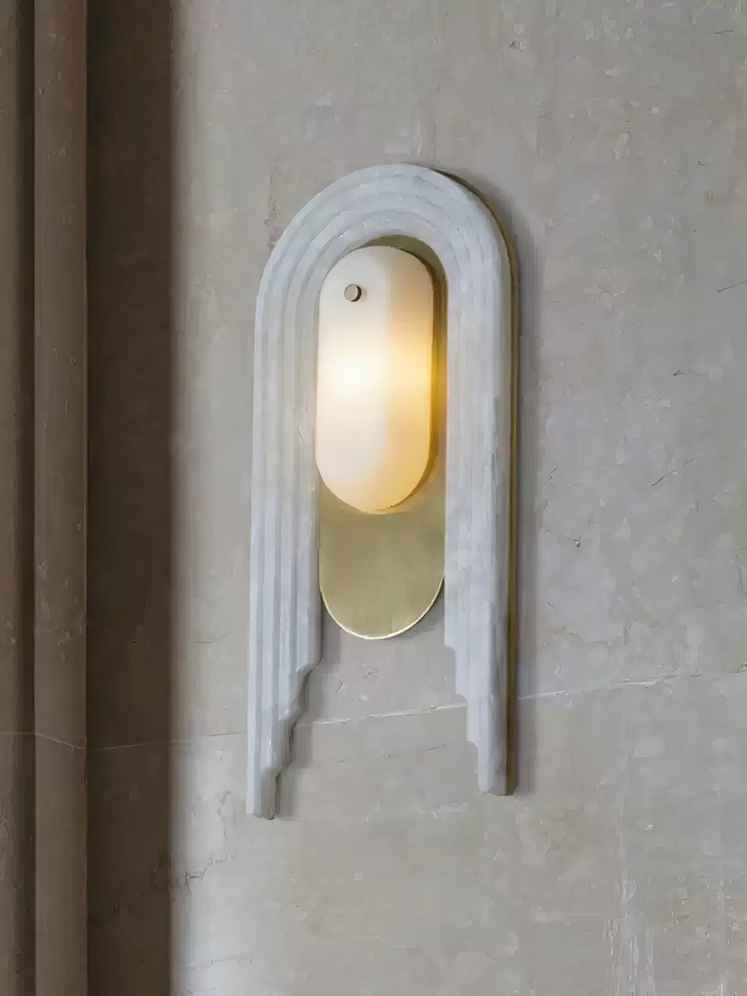 Sytalion Arch Alabaster Wall Light - Letslighting