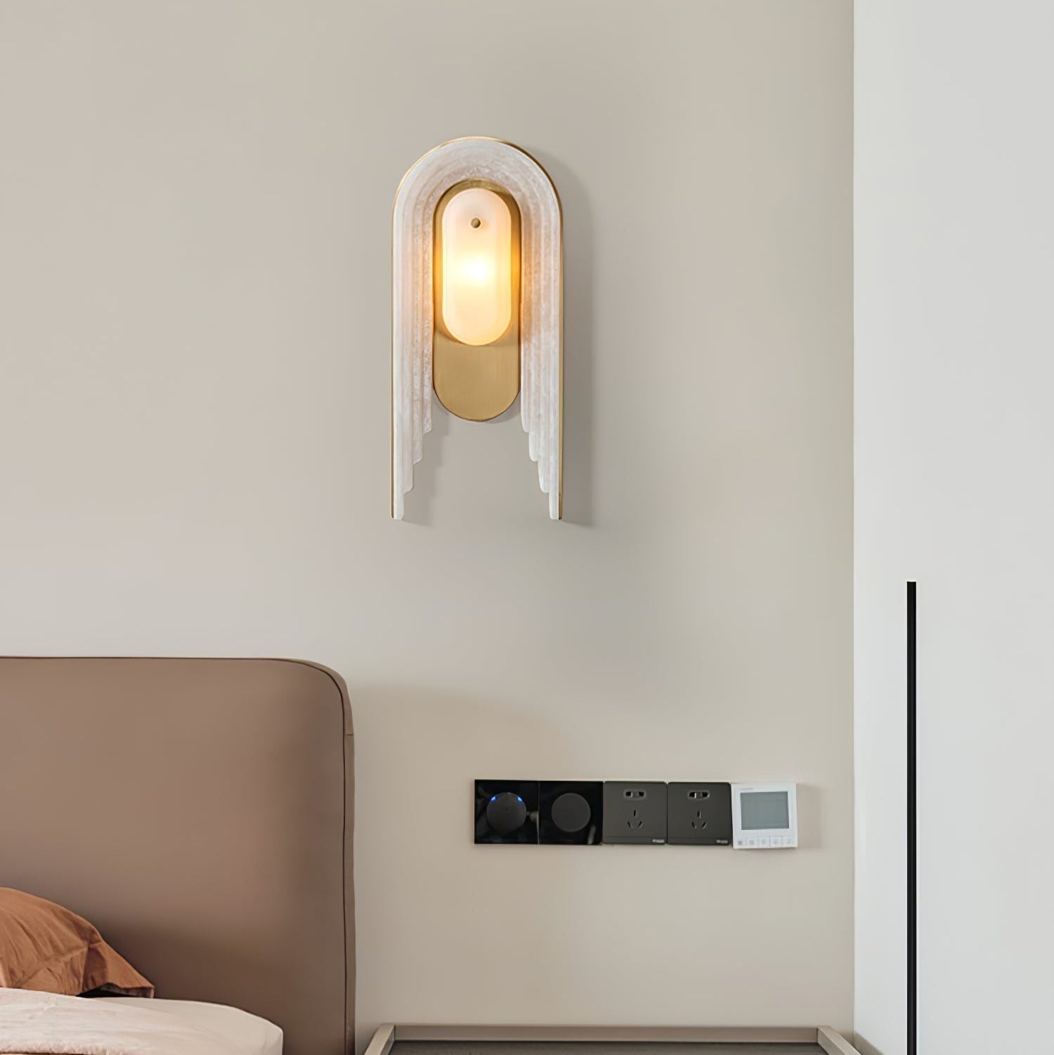 Sytalion Arch Alabaster Wall Light - Letslighting