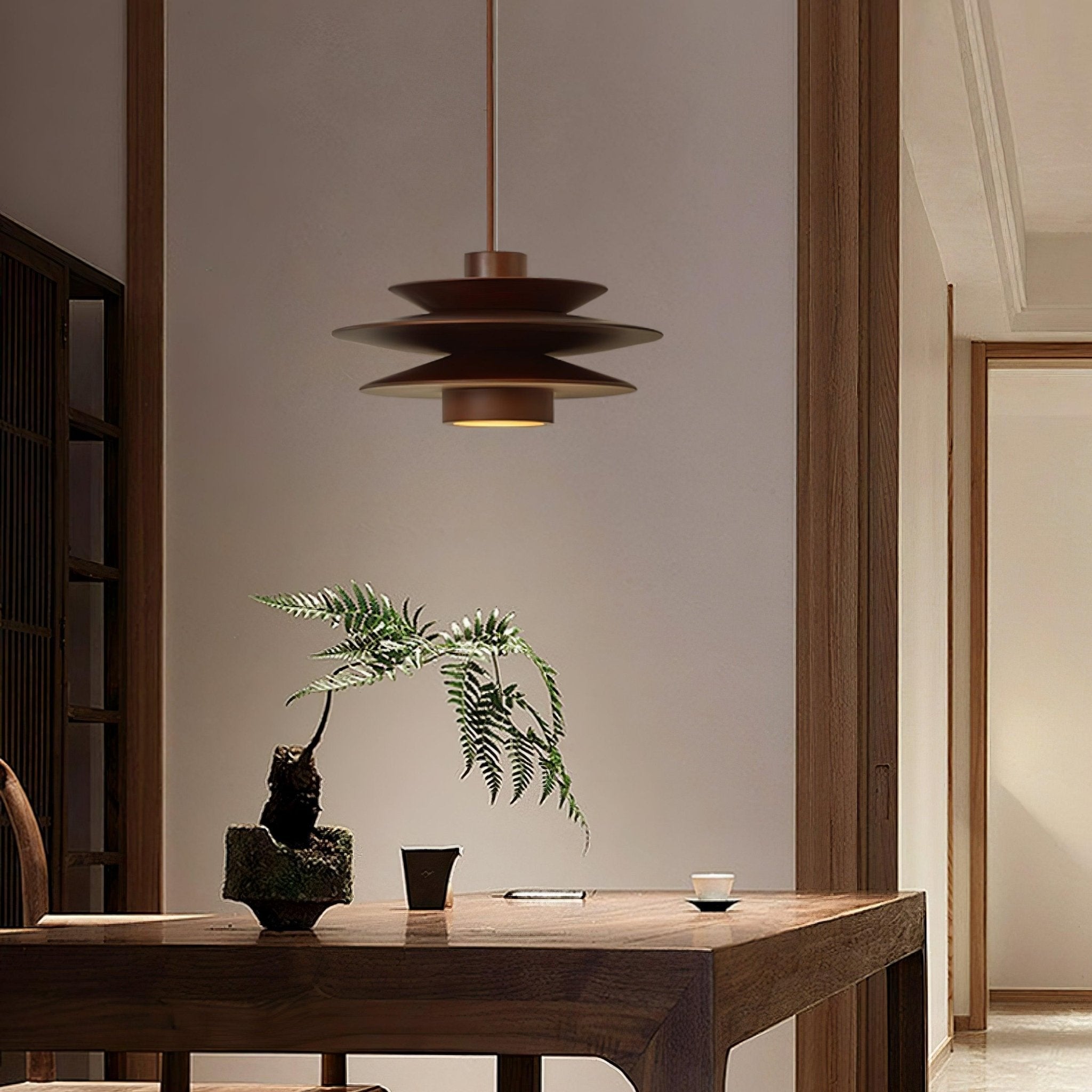 Cascade Wooden Disc Pendant Lamp - Letslighting