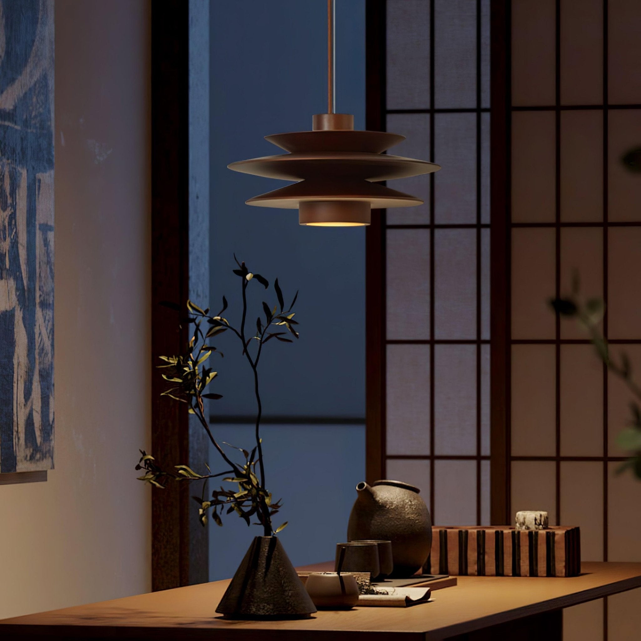 Cascade Wooden Disc Pendant Lamp - Letslighting