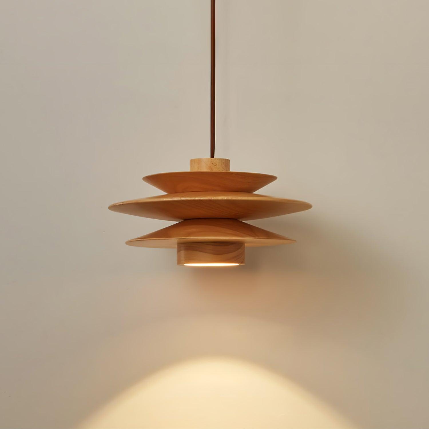 Cascade Wooden Disc Pendant Lamp - Letslighting