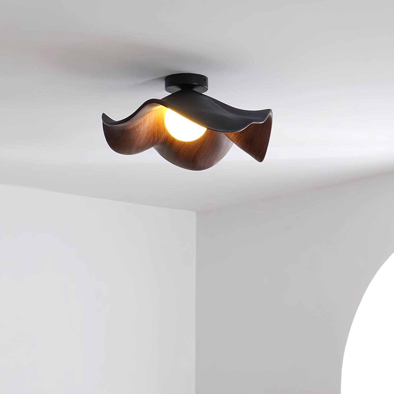 Muto Lámpara de Techo de Madera en Negro y Blanco
