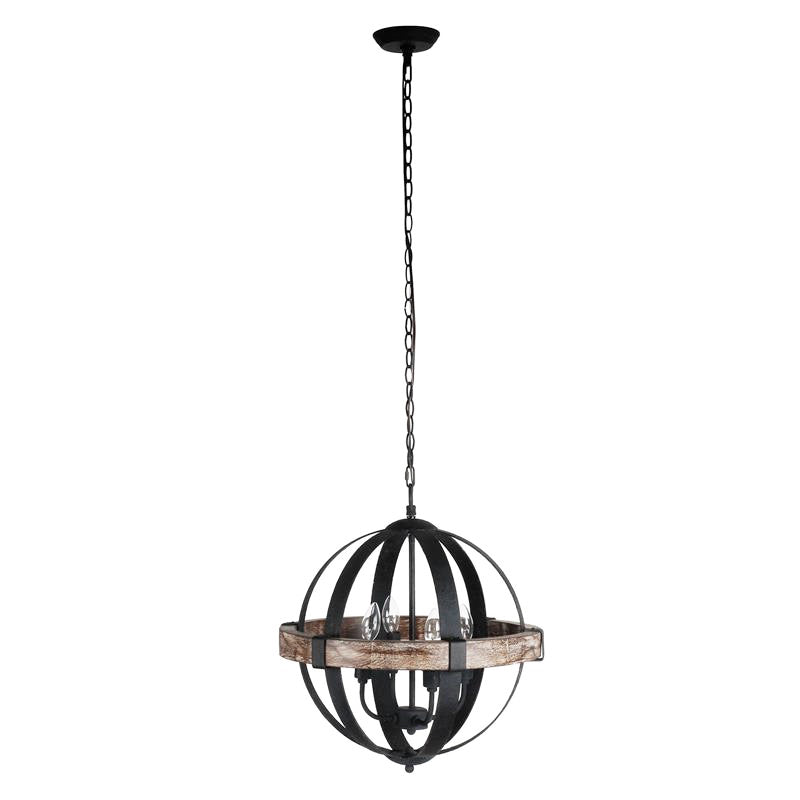 Luxe Vintage Industrial Wooden Metal Pendant Lamp - Lamp Copper