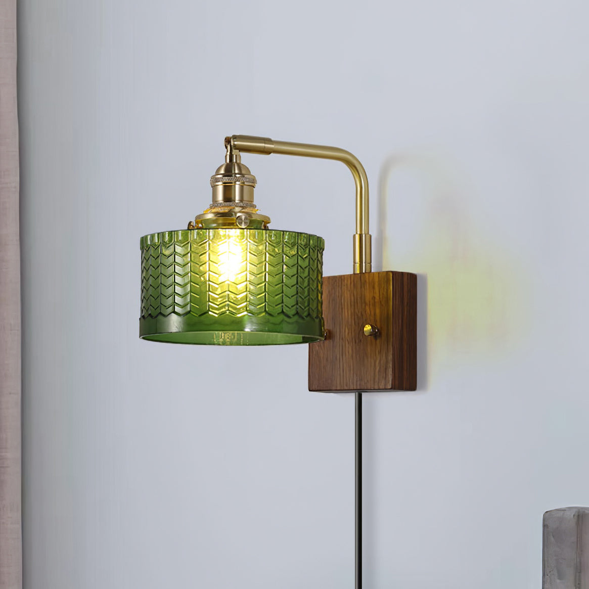 Valentina Lámpara de Pared Emerald Glow con Enchufe