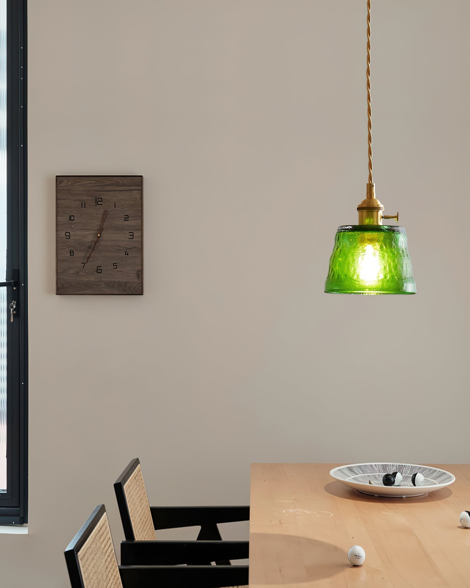 Pendant Lamp Brass and Glass Textured Shade Artisan Vintage Accent - Letslighting