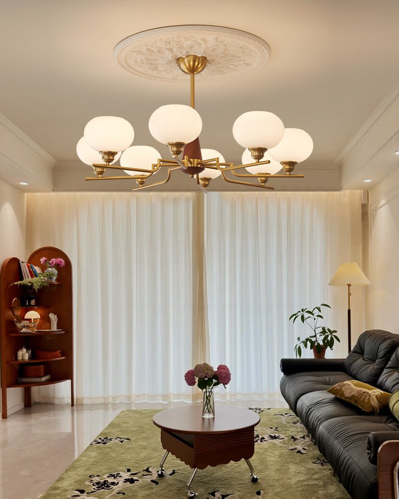 Celeste Sphere Walnut Chandelier - Letslighting