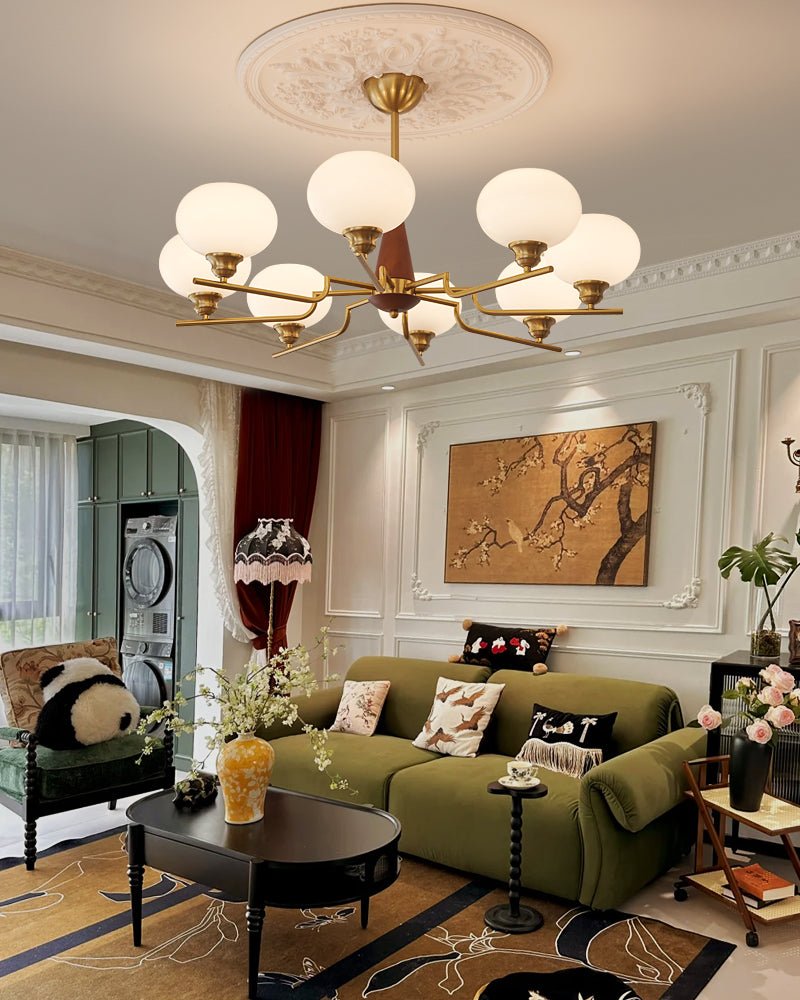 Celeste Sphere Walnut Chandelier - Letslighting