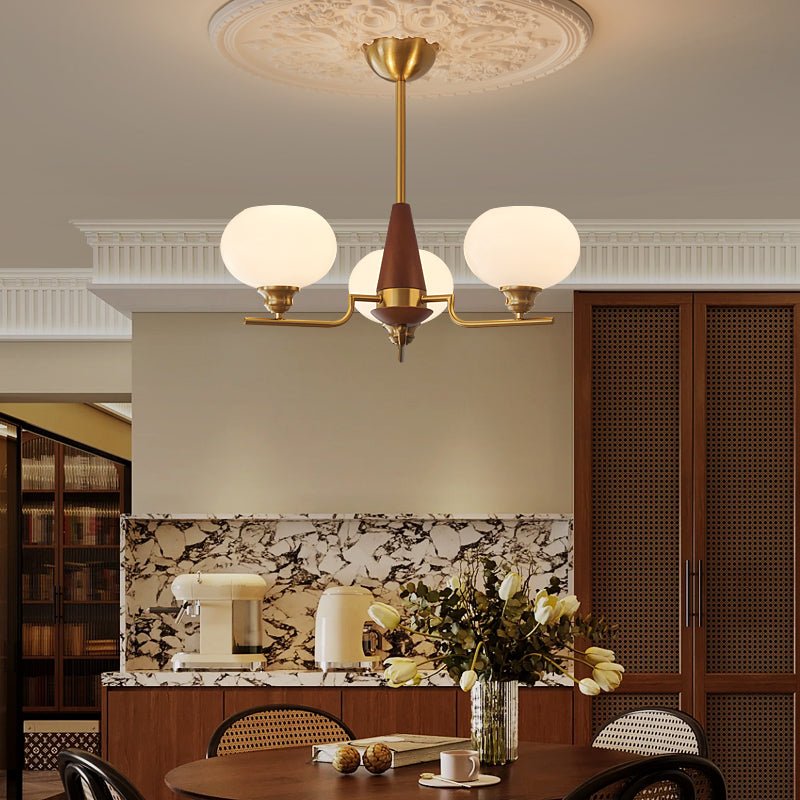 Celeste Sphere Walnut Chandelier - Letslighting