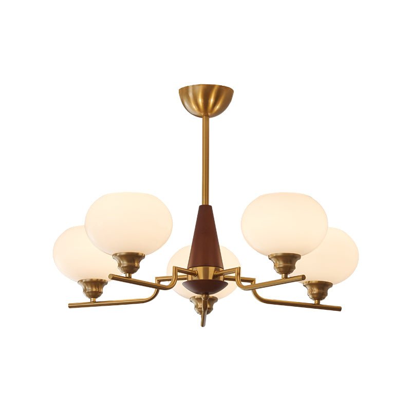 Celeste Sphere Walnut Chandelier - Letslighting