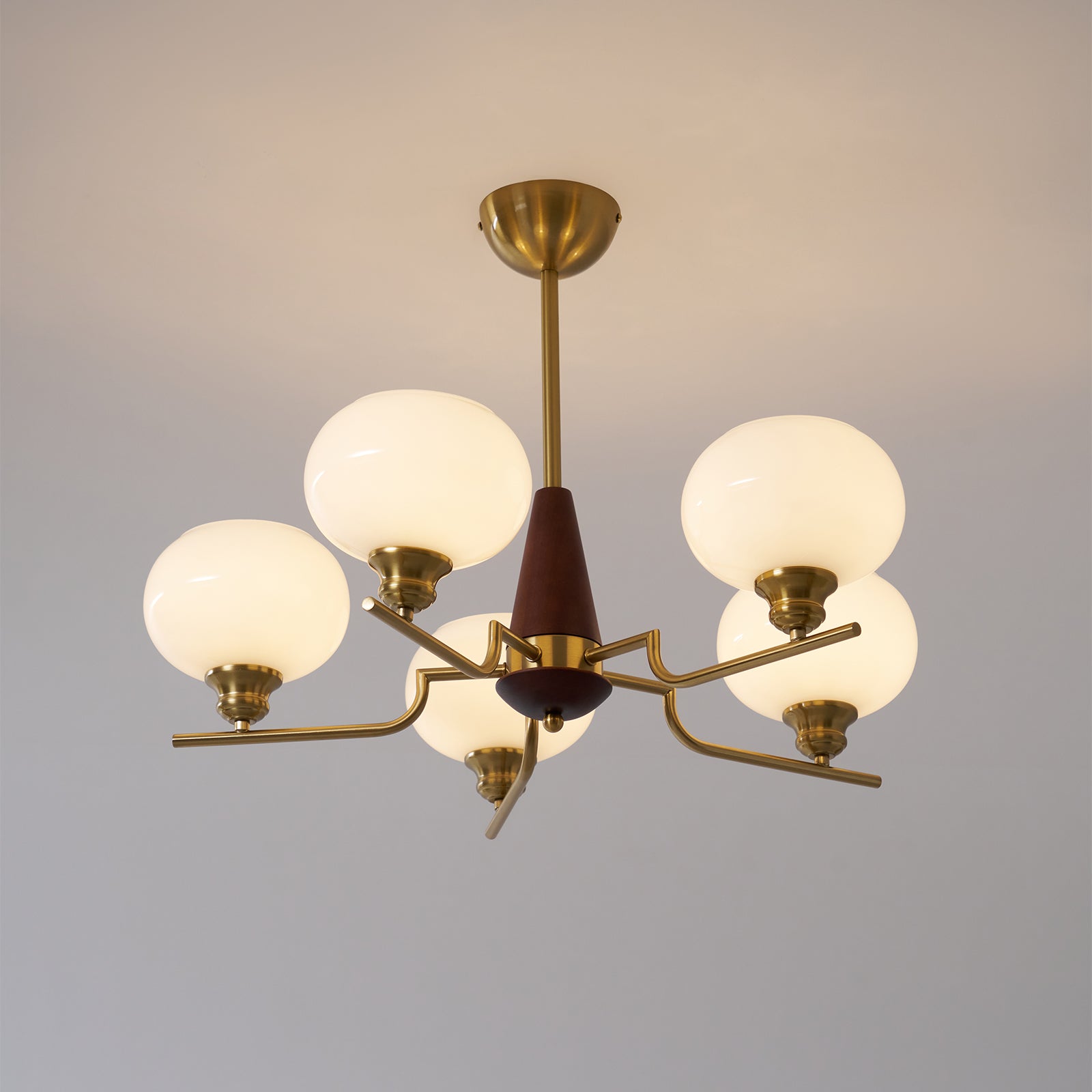 Celeste Sphere Walnut Chandelier - Letslighting