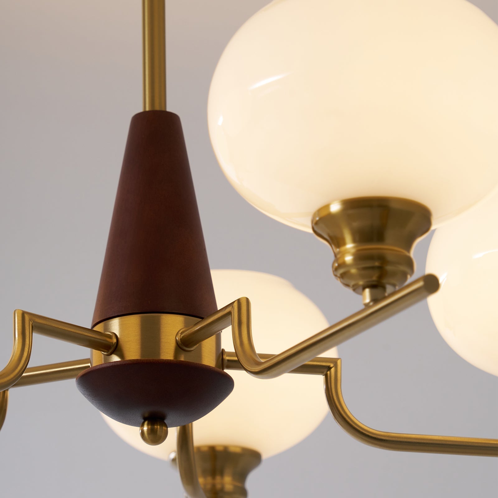 Celeste Sphere Walnut Chandelier - Letslighting