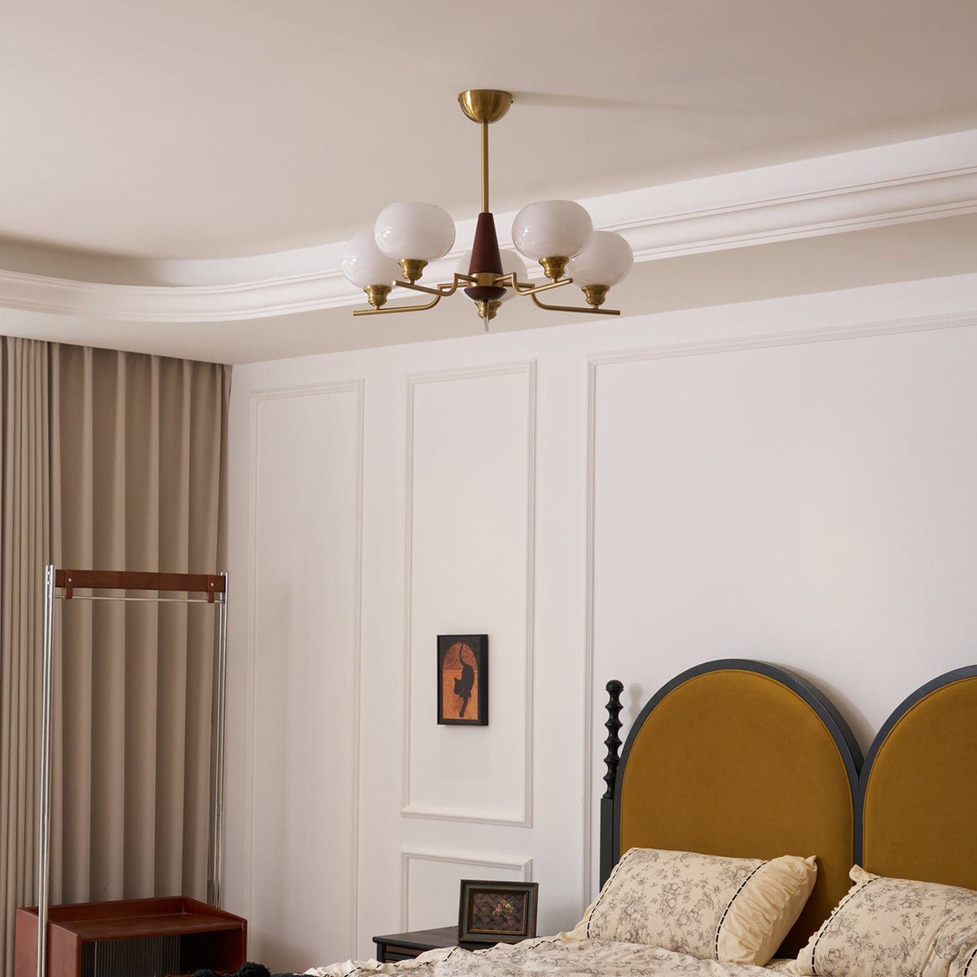 Celeste Sphere Walnut Chandelier - Letslighting