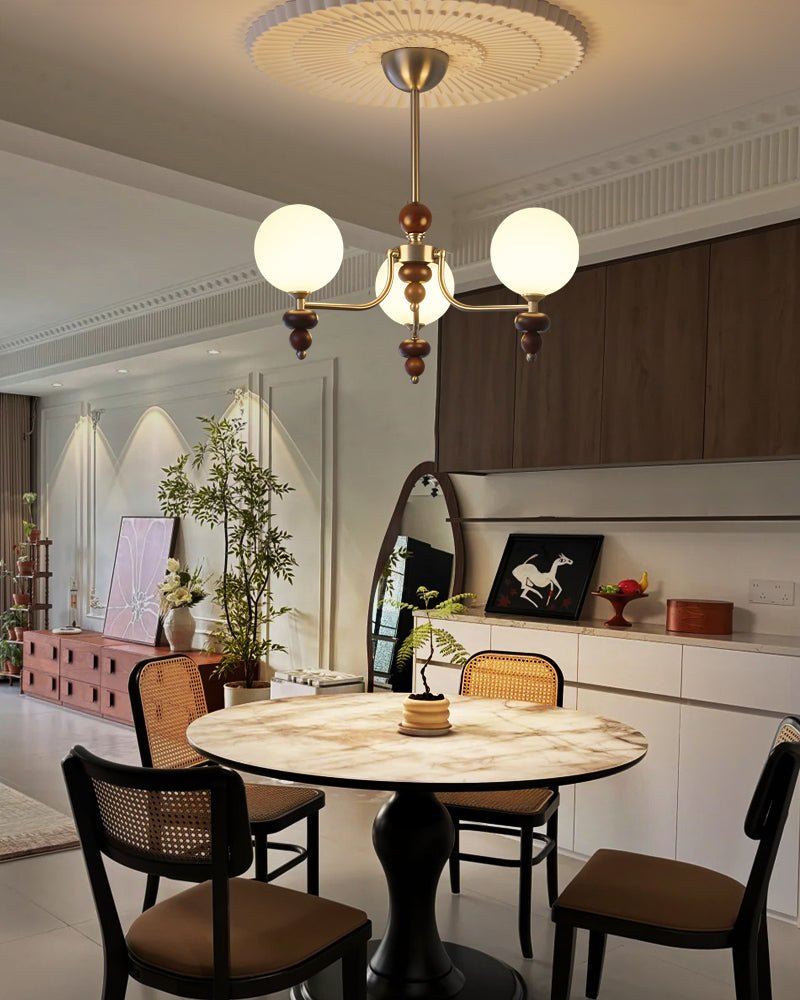 Celestial Sphere Walnut Chandelier - Letslighting