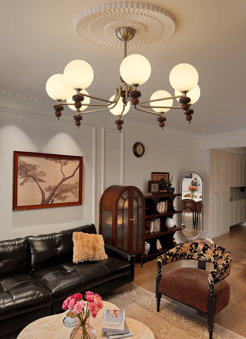 Celestial Sphere Walnut Chandelier - Letslighting