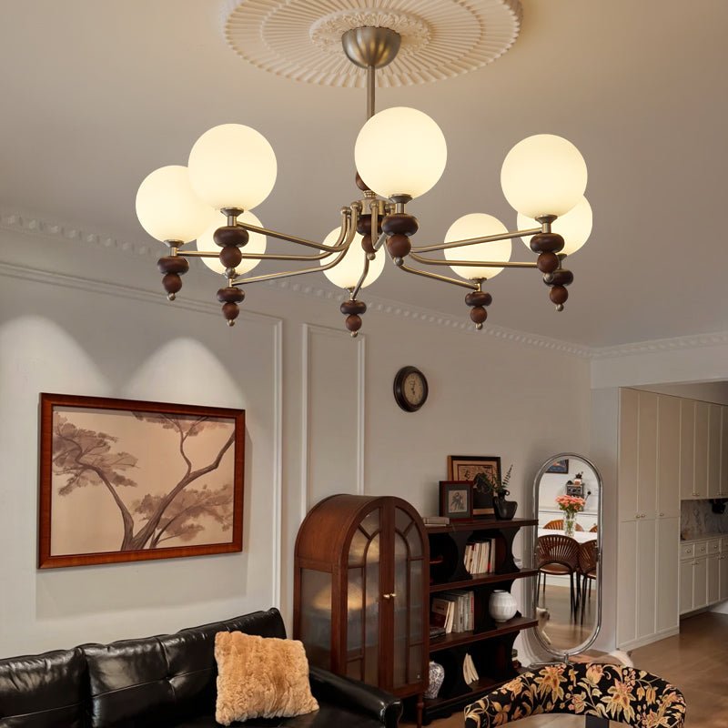 Celestial Sphere Walnut Chandelier - Letslighting