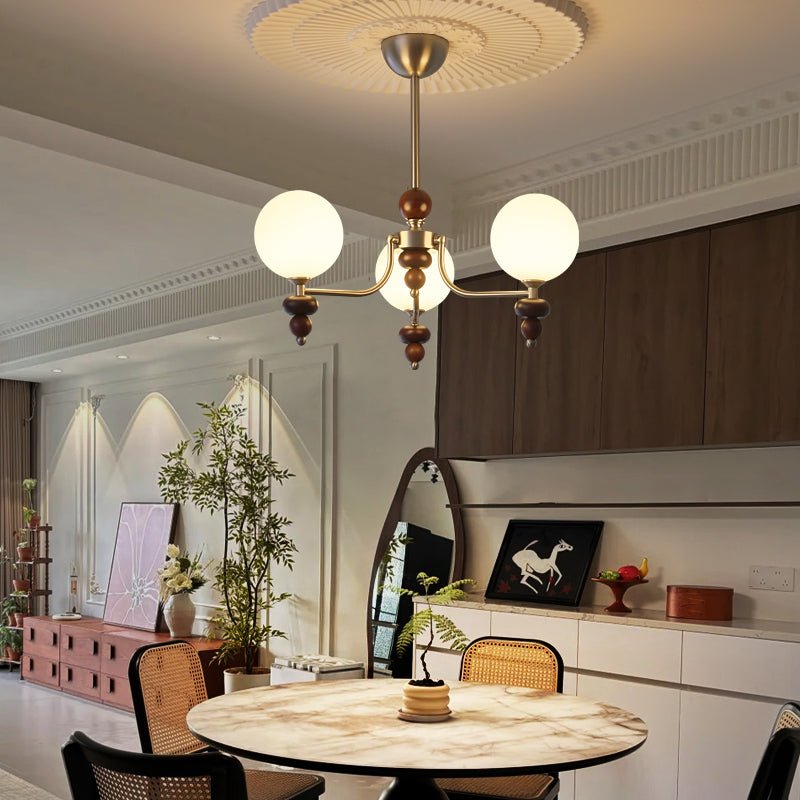 Celestial Sphere Walnut Chandelier - Letslighting