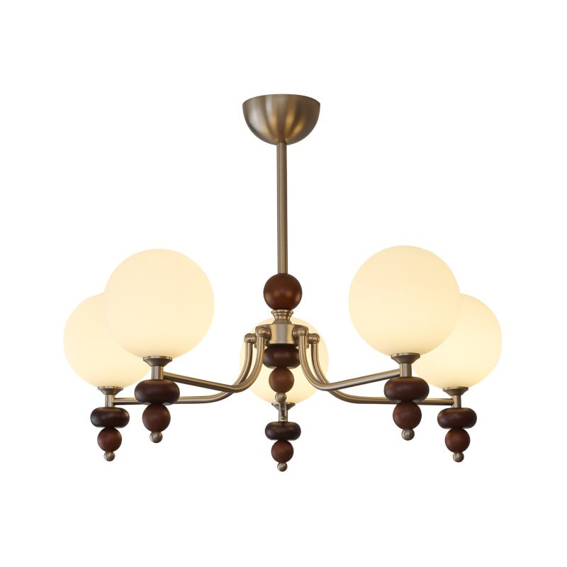 Celestial Sphere Walnut Chandelier - Letslighting