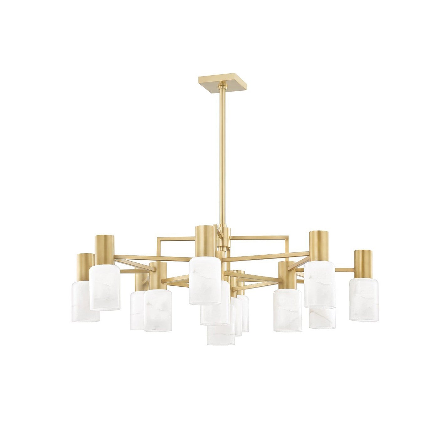 Drift Premium Centerport Chrome Alabaster Chandelier - Lamp Copper