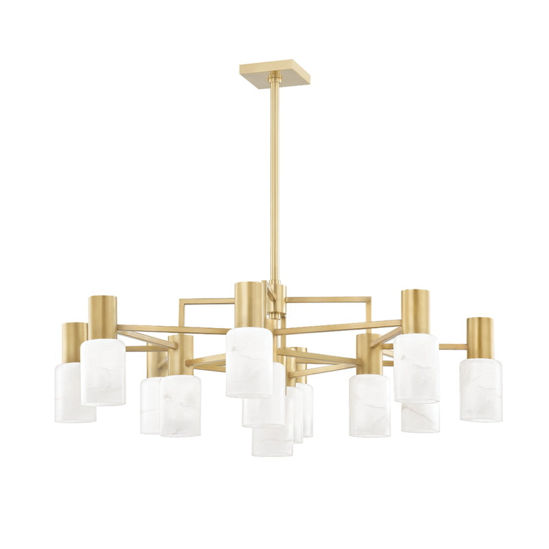 Drift Premium Centerport Chrome Alabaster Chandelier - Lamp Copper
