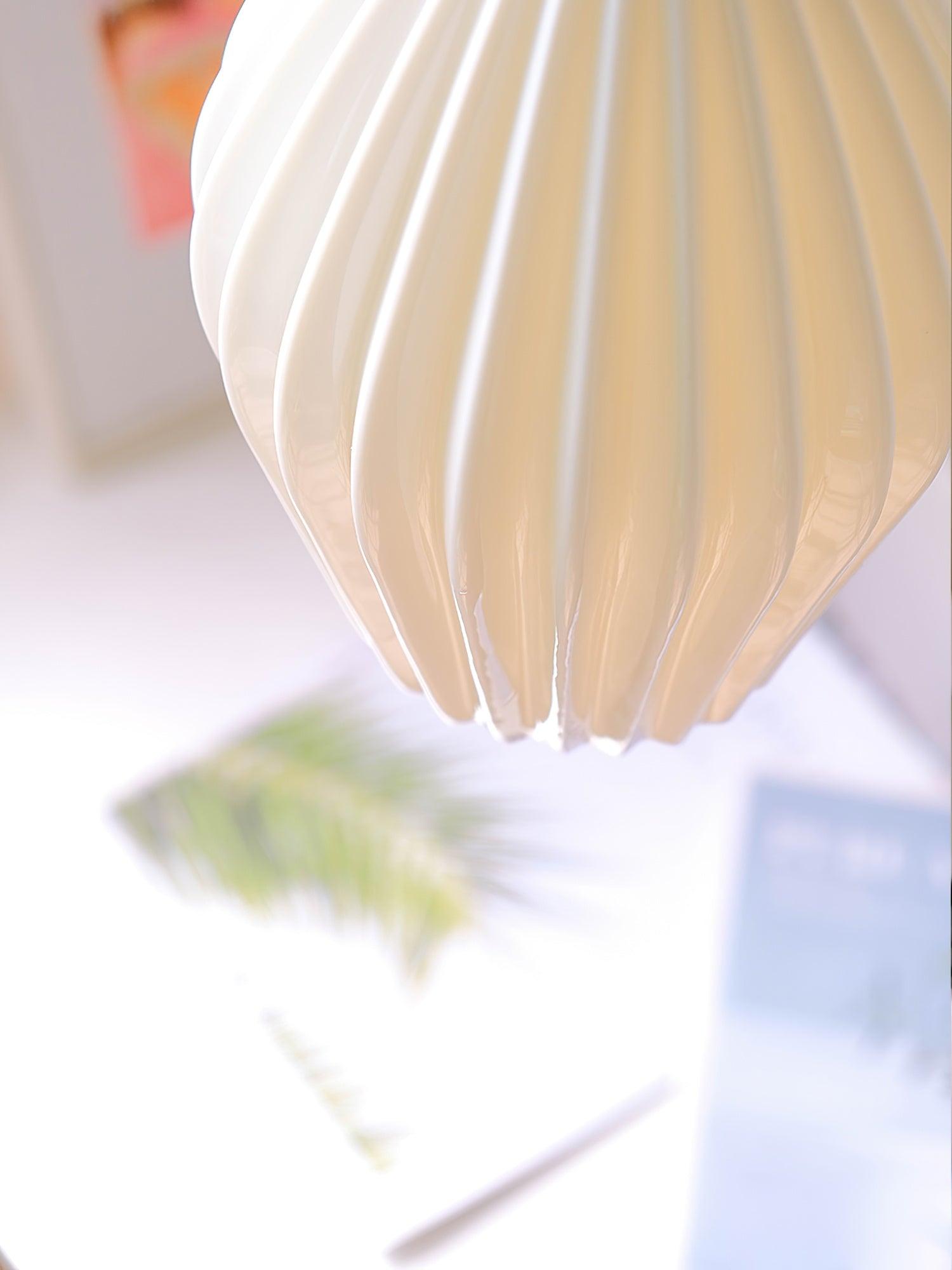 Ceramic Ribbed Pendant Light - Letslighting