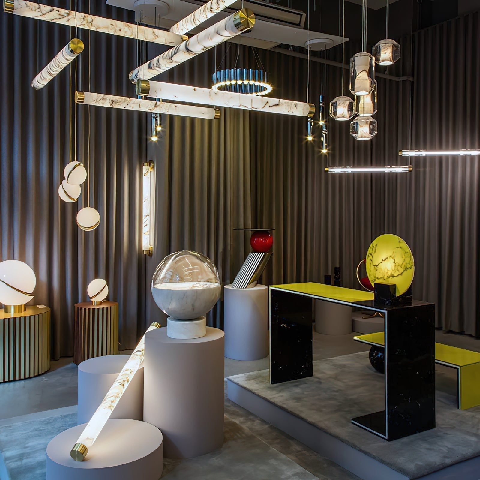 Allirila Modern Minimalist Alabaster Glass Pendant Lamp - Lamp Copper