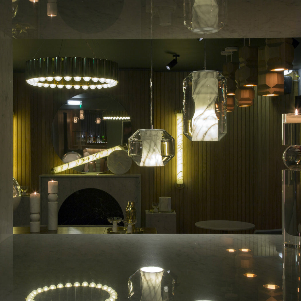 Allirila Modern Minimalist Alabaster Glass Pendant Lamp - Lamp Copper