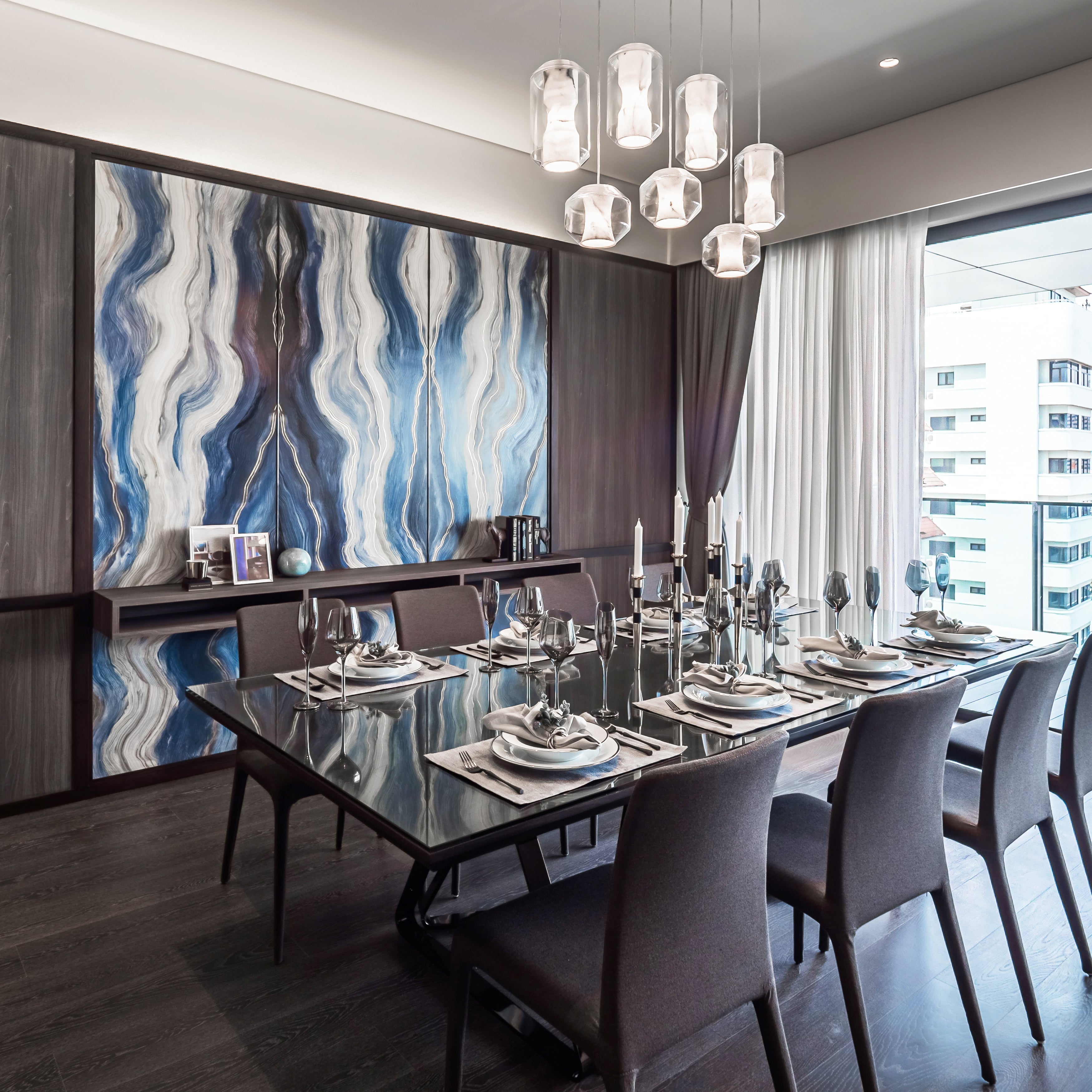 Allirila Modern Minimalist Alabaster Glass Pendant Lamp - Lamp Copper