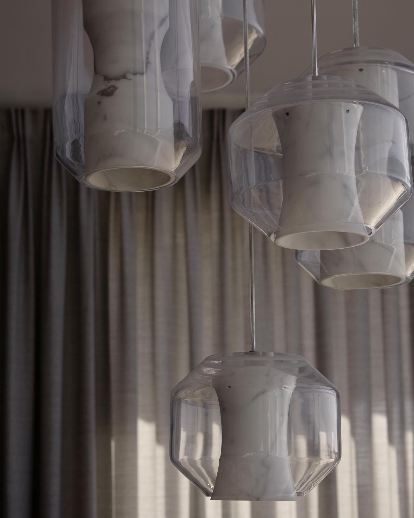 Allirila Modern Minimalist Alabaster Glass Pendant Lamp - Lamp Copper