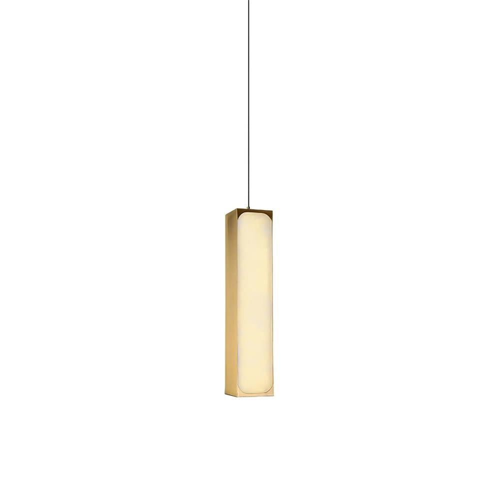 Gleam Modern Minimalist Brass Alabaster Pendant Light - Lamp Copper