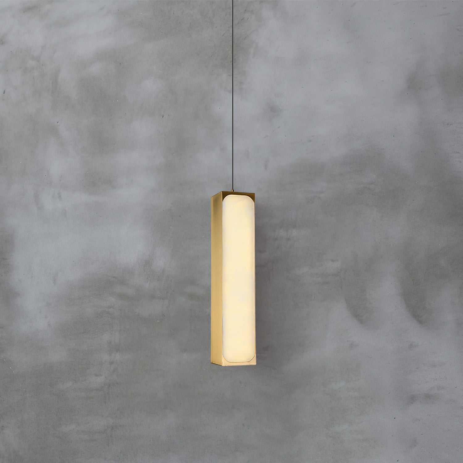 Gleam Modern Minimalist Brass Alabaster Pendant Light - Lamp Copper