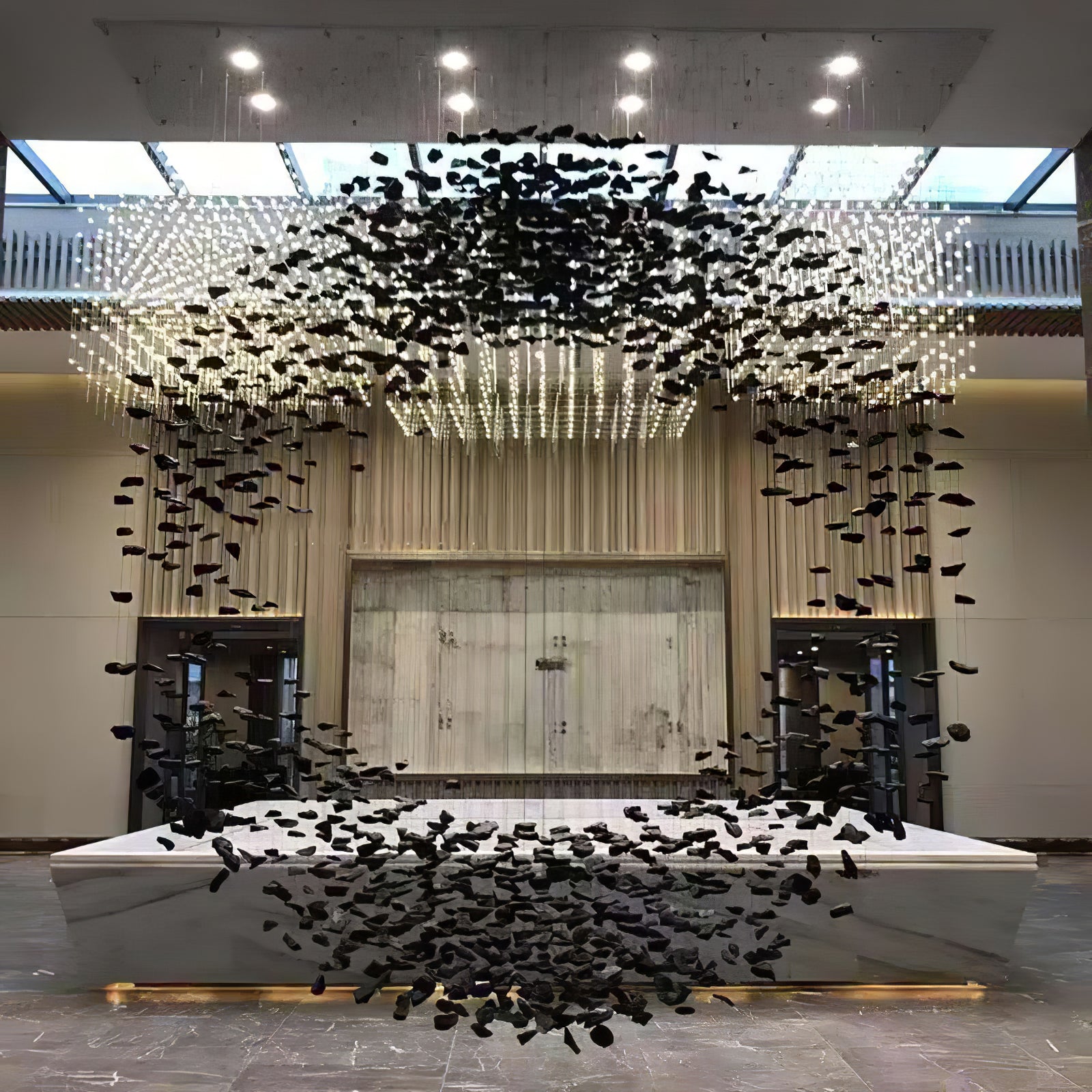 Arsilus Charcoal Stone Sculptural Chandelier - Letslighting