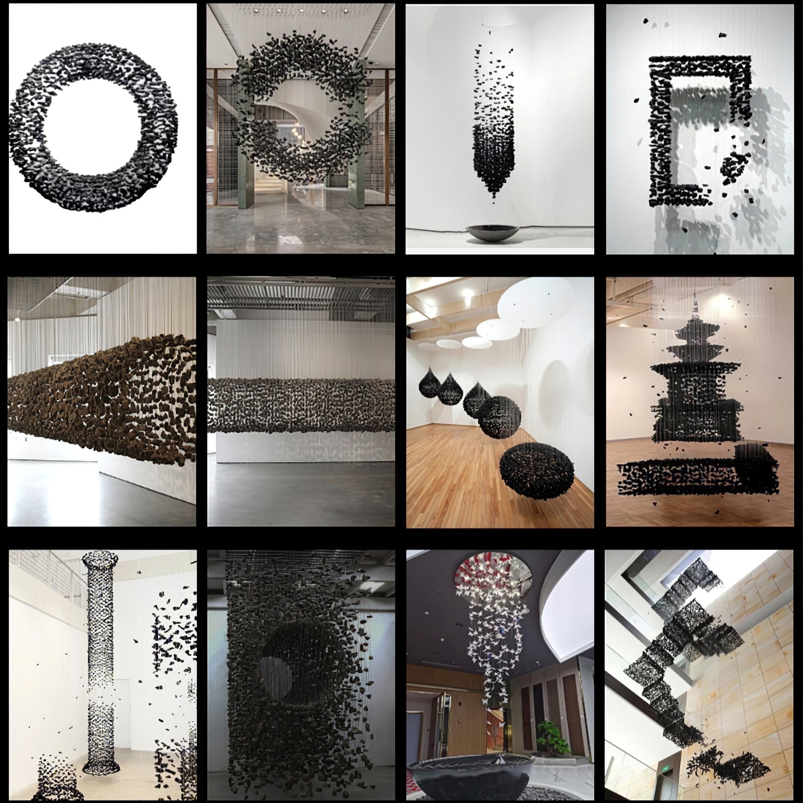 Arsilus Charcoal Stone Sculptural Chandelier Orbicular - Letslighting