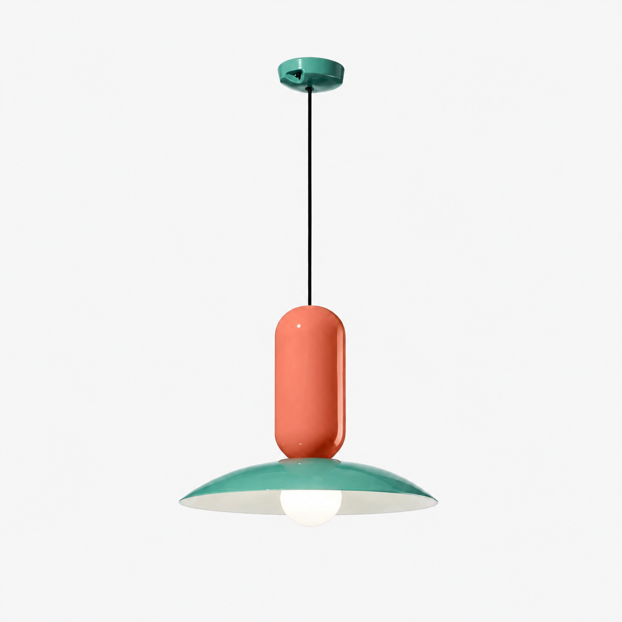 Valentina Moderna Geométrica Metal Lámpara Colgante Naranja/Verde/Blanca