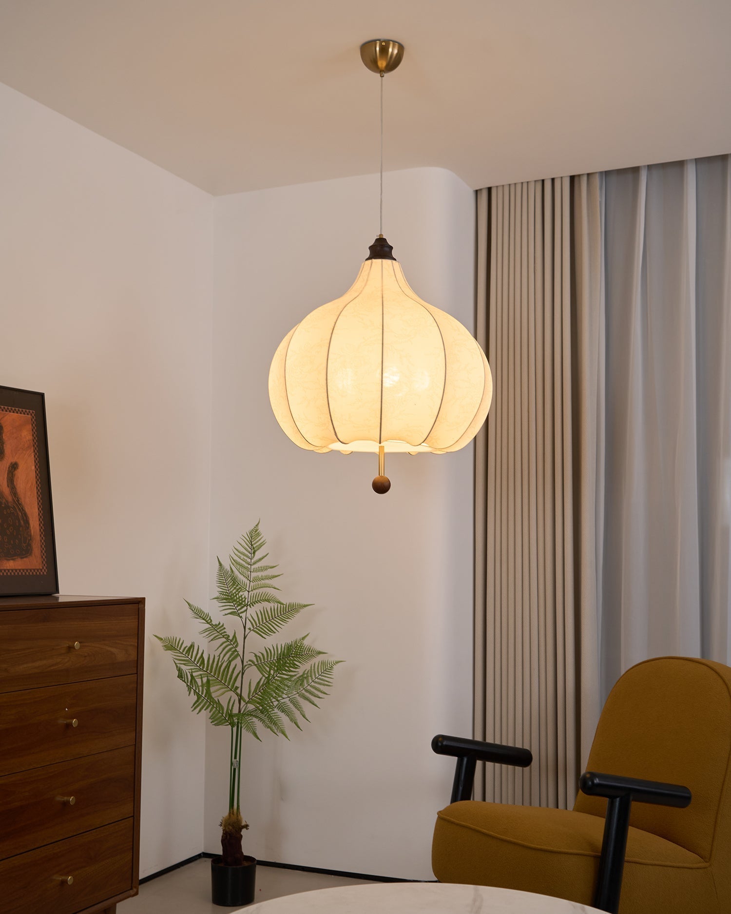 Chestnut Fabric Pendant Light - Letslighting