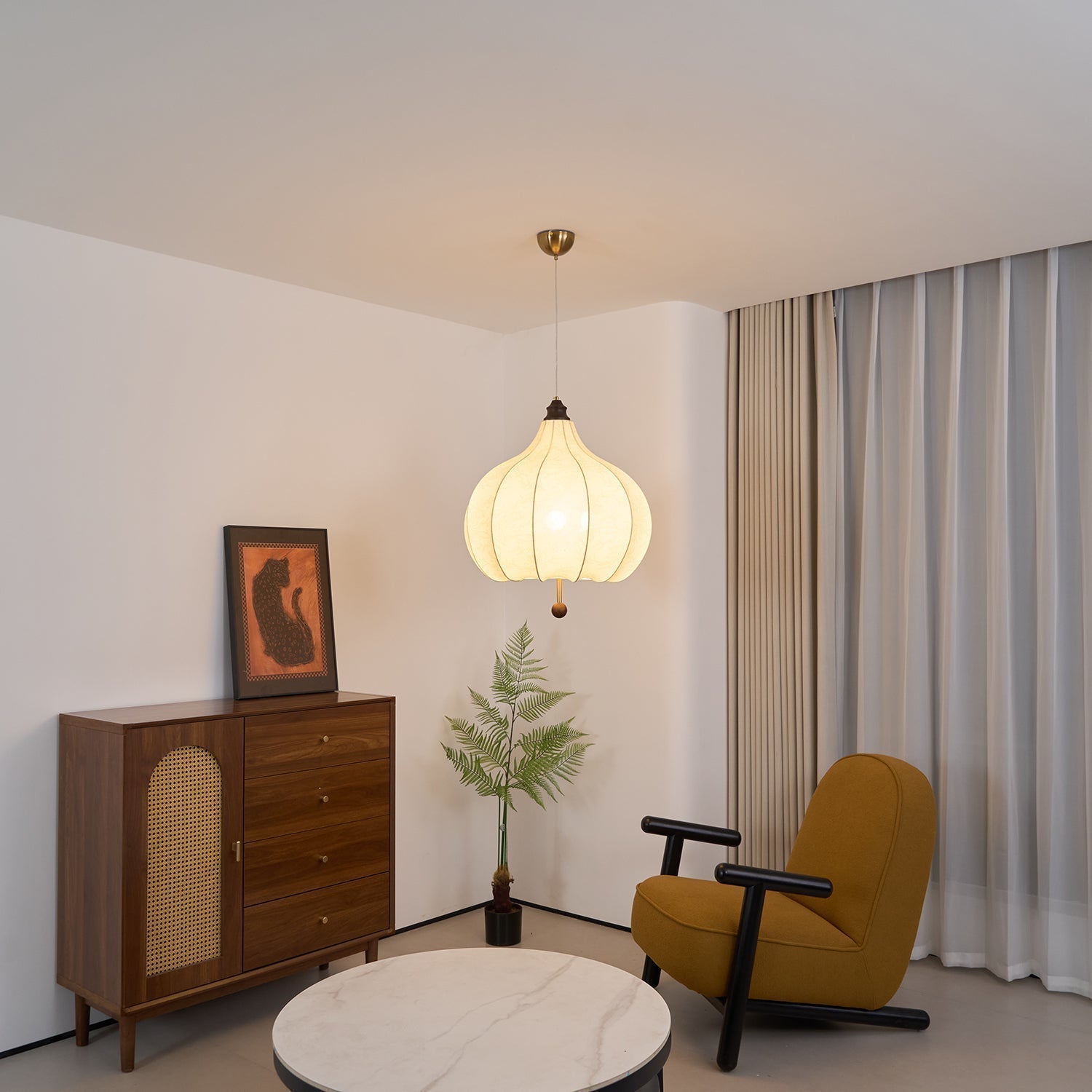 Chestnut Fabric Pendant Light - Letslighting