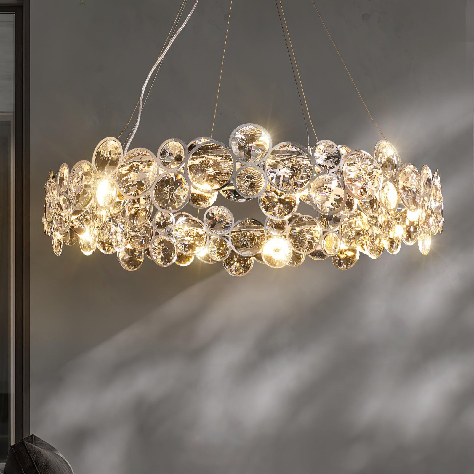 Chrome Round Crystal Chandelier - Letslighting